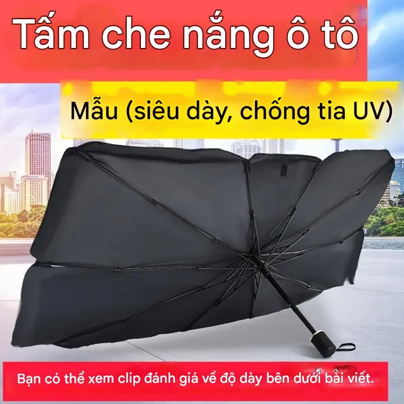 Tấm che nắng ô tô (Mẫu siêu dày, chống tia UV) Có thể sử dụng với tất cả các mẫu. Dày hơn so với thị trường, chống tia UV và chịu nhiệt thực sự, 100% như hình ảnh hiển thị. 0