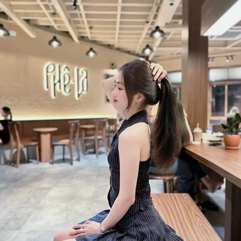 LT696 Set yếm MIA Nio LT Kẻ sọc sang, áo yếm gile, chân váy xếp ly 8