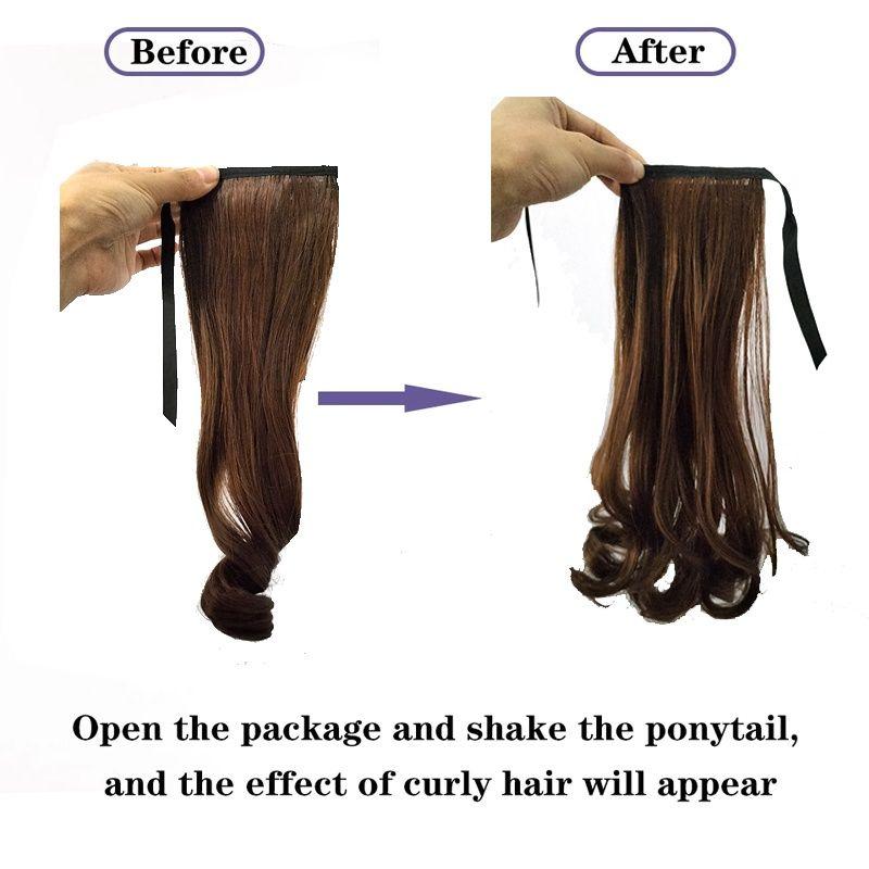 vIRAL Wig Ponytail Premium Kualitas Terjamin Untuk Anak Rambut Palsu Extensions Ponytail Model Panjang Keriting Bahan Sintetis Dengan Klip 4