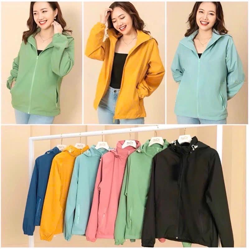 Áo khoác gió nữ tráng bạc, áo gió 2 lớp lót lưới cản gió, chống nước, bụi, Women Jacket Women Jacket Top Cotton Kem