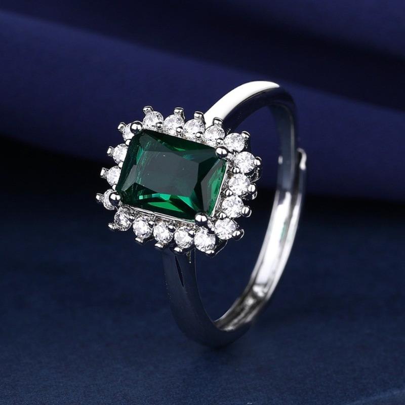Product Introduction of (With Gra Certificate) Square Emerald Ring Necklace Ear Stud Green Diamond Eardrops Earrings Fine Jewelry 17