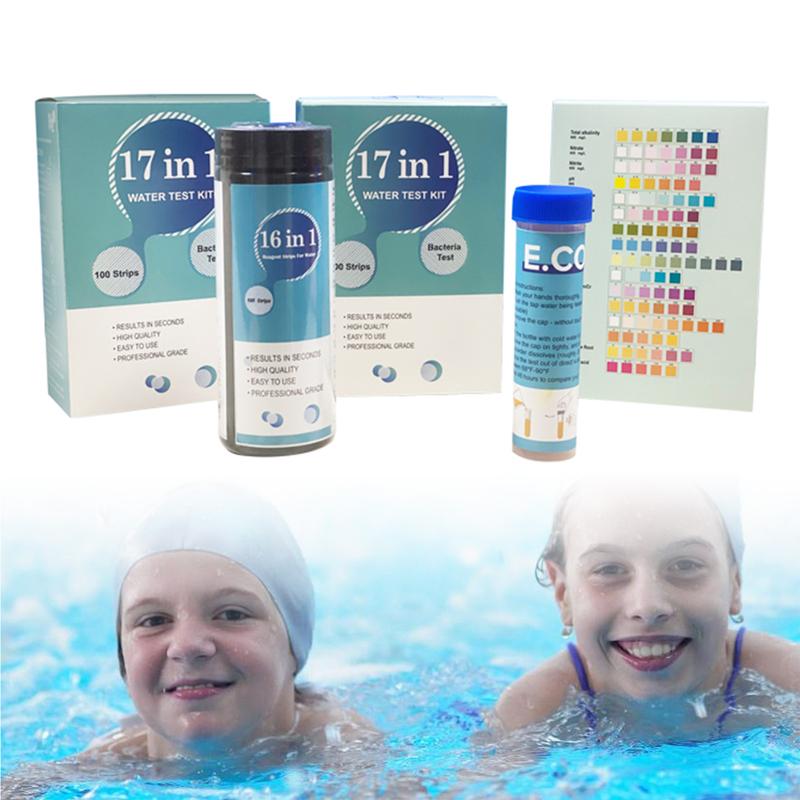 ZHISI 100 Pcs Water Test Strips 16-in-1 Aquarium Water Quality Test Strips for Check 1
