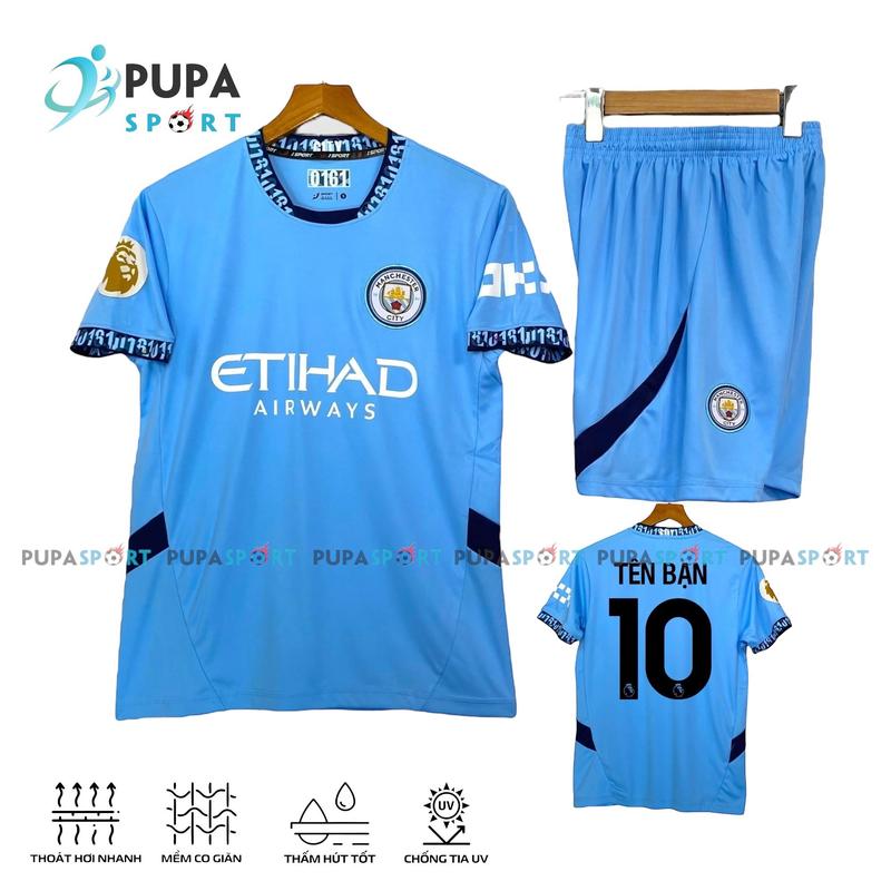 Bộ Đồ Đá Banh Jp, Mờ C Xanh Dương, Vải Thun Lạnh Cao Cấp Cho Nam Nữ, Có In Tên Unisex Sport Quần Top