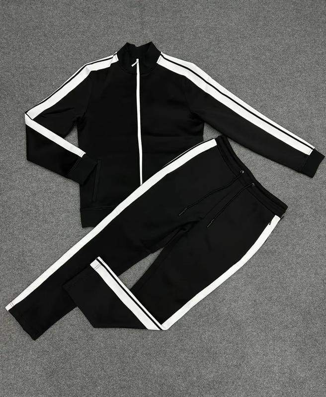 Bộ quần áo nam dài tay BND-sọc trắng lót nỉ bên trong, chất nỉ dày dặn, không bai xù, quần có túi khóa