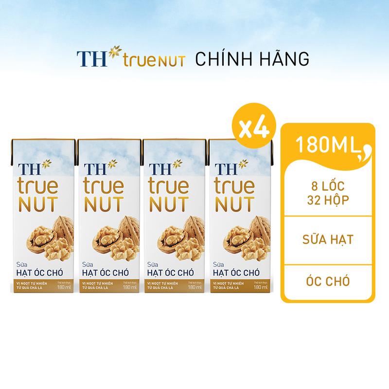 Combo 4 lốc sữa hạt óc chó TH true NUT 180 ml  180 ml x 16  