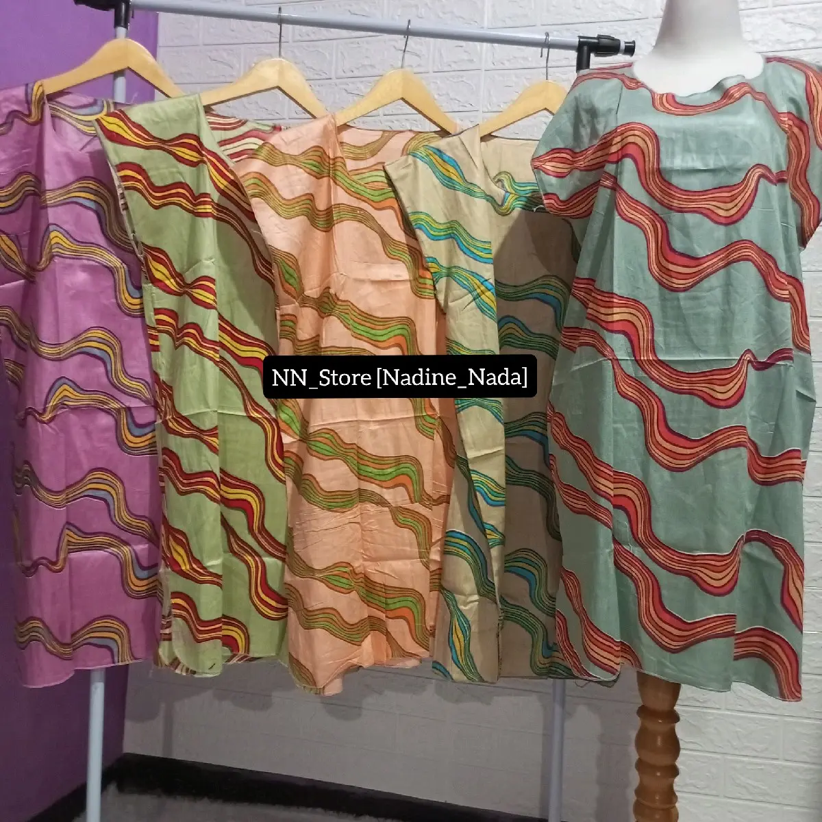 3pcs Daster Midi Random Motif LD 110 PB 90-95