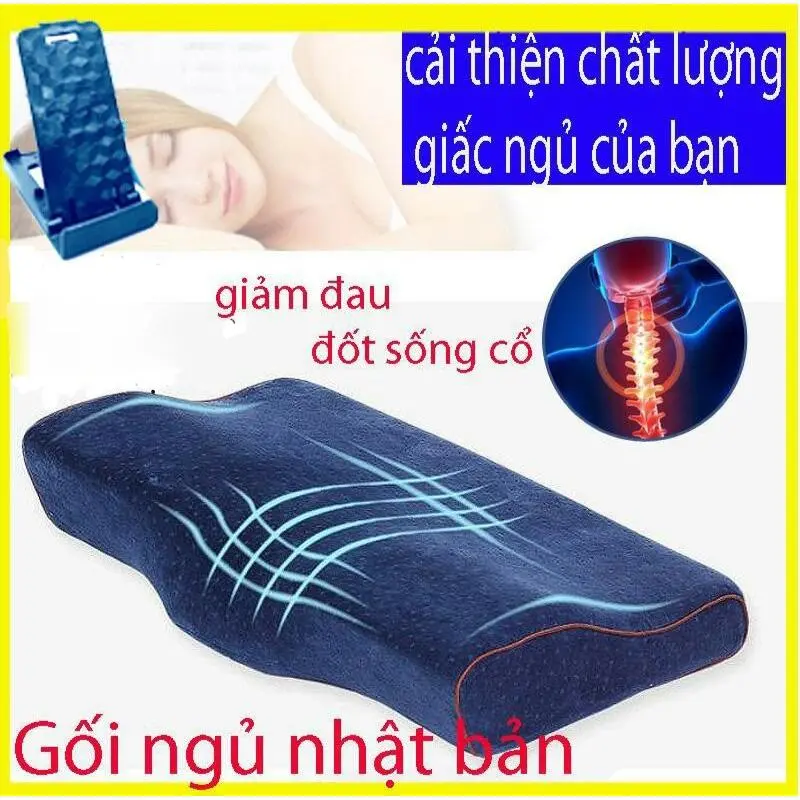 Gối Ngủ Nhật Bản Chống Mỏi Vai Gáy - Gối Cao Su Non Giúp ngủ nhanh