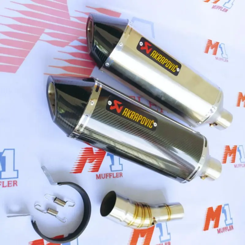 BASS ADEM Knalpot Racing Ninja 250 Fi Mono Z250 Z250SL R25 MT25 CBR150 CBR250 CB150R Slip On Akrapovic Layang