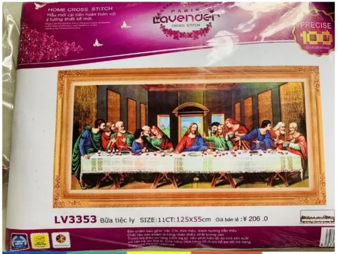 Tranh thêu chữ thập Bữa Tiệc Ly (12 Thánh Tông Đồ) LV3353 (125 x 55 cm) - LavenderShop - Làm Đồ Handmade 2
