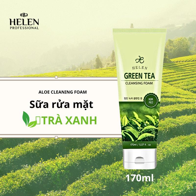 Product Introduction of SỮA RỬA MẶT TẠO BỌT TRÀ XANH HELEN GREEN TEA CLEANSING FOAM 170ML kem arbutin tosowoong 5