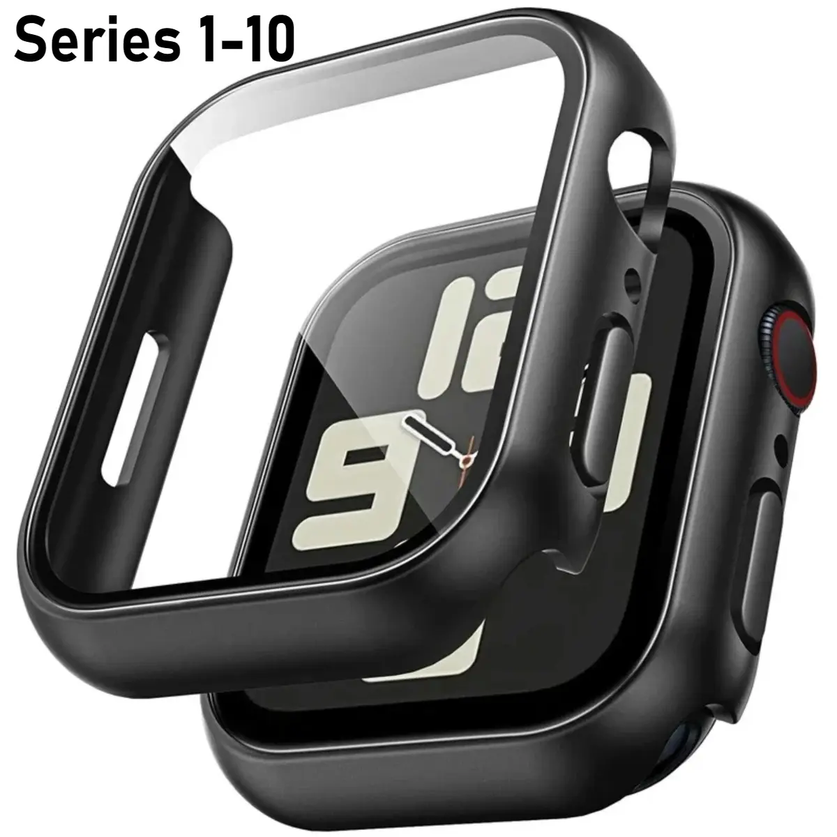 Tempered Glass+cover For Apple Watch Accessories 45mm 41mm 44mm 40mm 42mm 46mm Screen Protector i watch Case serie 10 9 4 5 6 SE 7 8