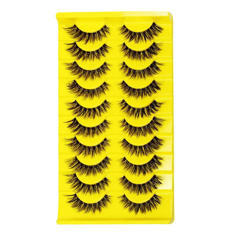 Fluffy Wispy Cat Eye Style Fake Lashes, 10 Pairs Natural Curling Eye Makeup Strip Lashes, Full Volume Eyelash for Lashes Extensions, Cosmetic Gift 6