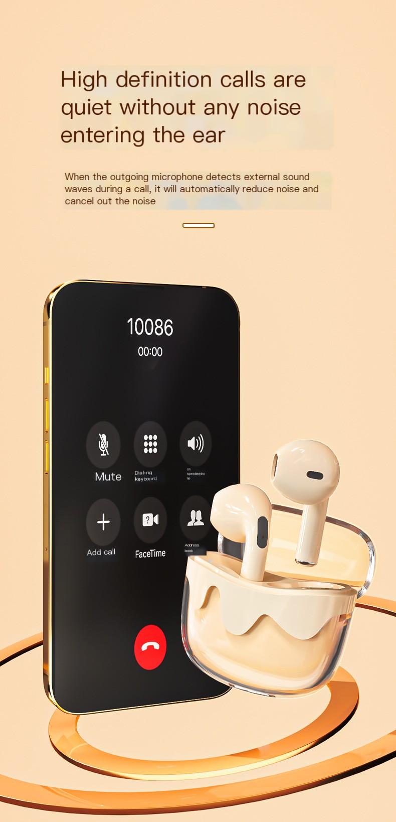 Product Introduction of G07 Wireless Earbuds Longer Playtime Ear Buds With Transparent Charging Case For Music Sports For Android and iOS Headphone 9