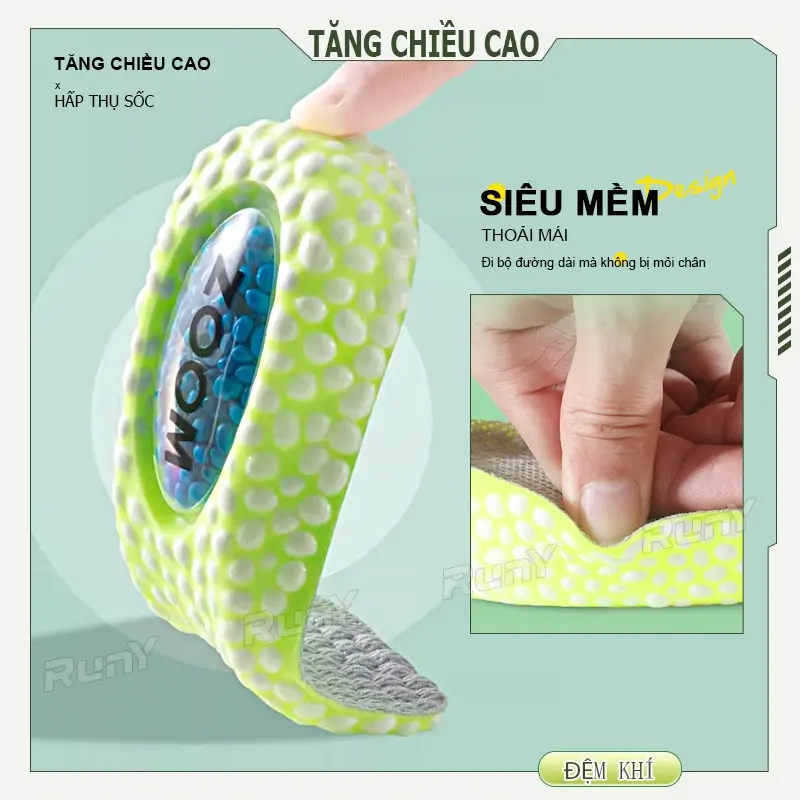 Miếng Lót Giày Tăng Chiều Cao, Đệm Khí, Miếng Đệm Nửa, Chèn Mềm, Thích Hợp Cho Giày Tăng Chiều Cao, Thể Thao, Bóng Rổ, Bảo Vệ Gót Chân độn nam 5