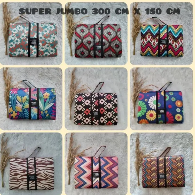 Tikar piknik lipat microsatin waterproof jumbo Ukuran 300x150cm Karpet Camping Outdoor 2