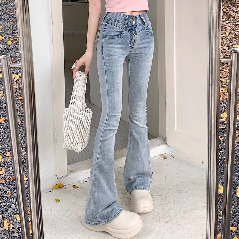 Product Introduction of Quần Dài Jean Mỏng, Dành Cho Phụ Nữ, Phong Cách Cô Gái Nóng Bỏng, Thắt Nơ Và Khâu, Cạp Cao Nhỏ Quần Cánh Bướm Thẳng, 145 Cỡ Women Pants 9