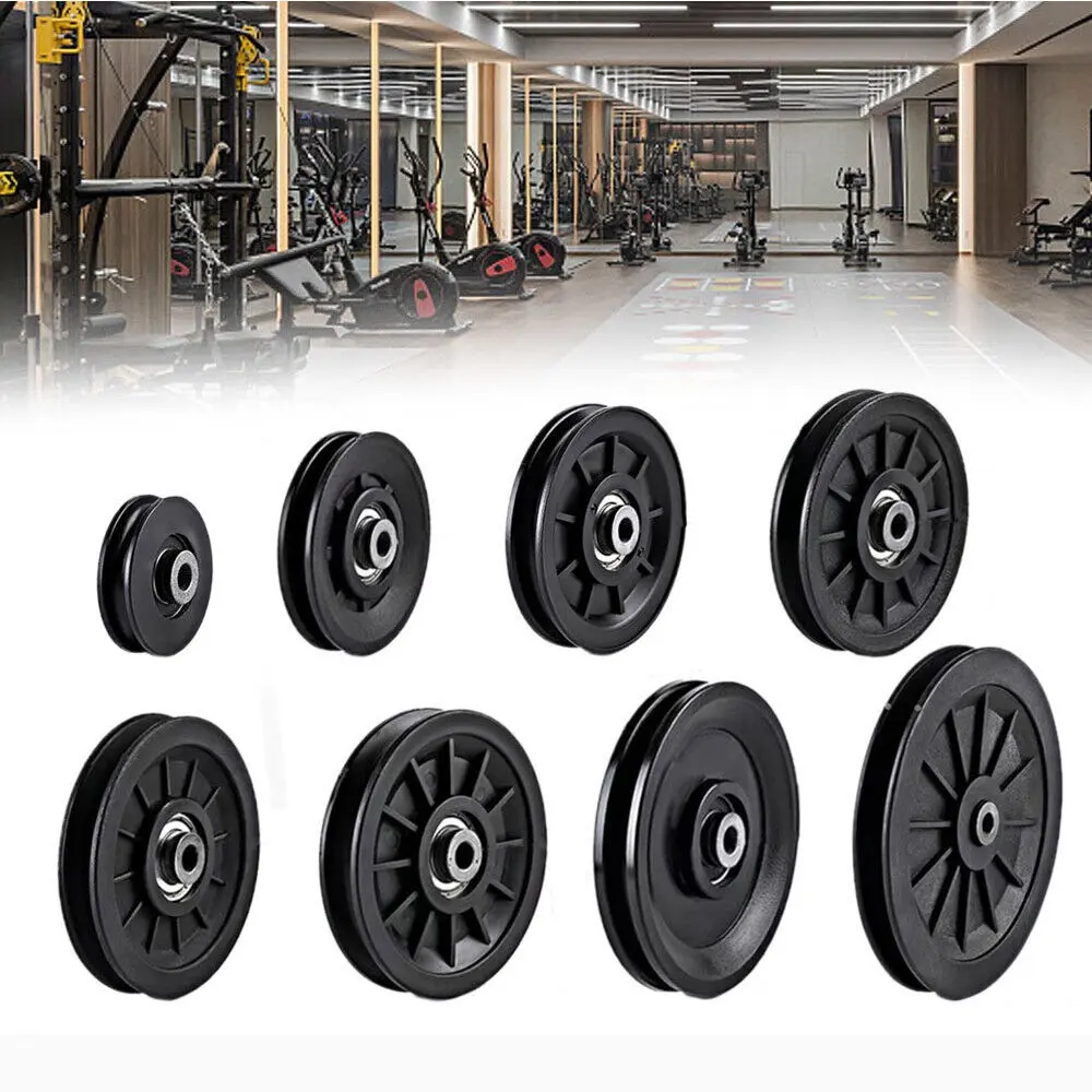 Bộ Phận Thiết Bị Tập Thể Dục Chất Lượng Cao, Ròng Rọc Bánh Xe Cáp, Bộ Phận Máy, Ròng Rọc Nylon Trọng Lượng Nhẹ, Chống Mài Mòn Tốt, Vòng Bi Nylon Màu Đen