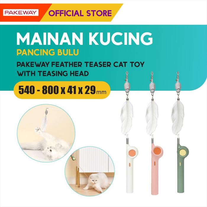 Gambar Pakeway Feather Teaser Cat Toy With Teasing Head / Mainan Bulu Kucing - Mainan Bulu Kucing dari M-Pets Volk Pets Indonesia Kota Tangerang Tokopedia