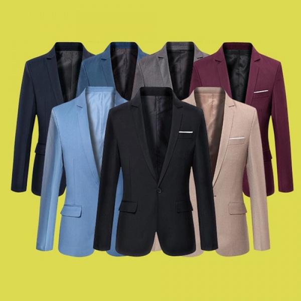 Áo Blazer Nam, Áo Khoác Bên Ngoài Công Sở Trang Trọng, Bộ Đồ Hàn Quốc, Dáng Ôm, Tuxedo Đám Cưới, Ngoại Cỡ (S-5XL), Phong Cách Lelaki
