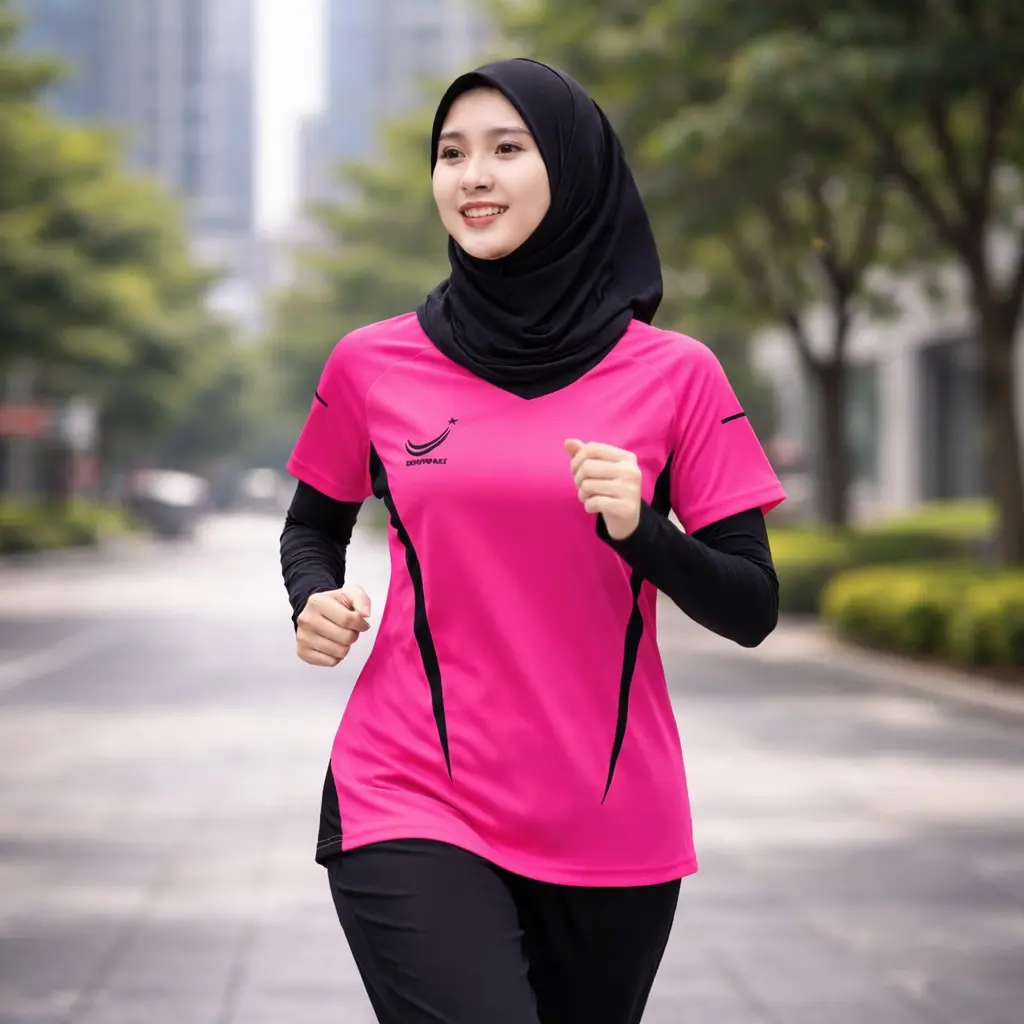 Baju Olahraga Wanita Kaos Joging Senam Lari Gym padel Tenis Badminton volly Dryfit Premium nyaman Stylish Sporty