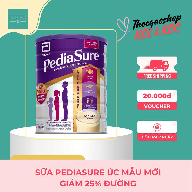 (AFF SIÊU SAO) Sữa Pediasure Úc nắp tím 850gr dành cho bé