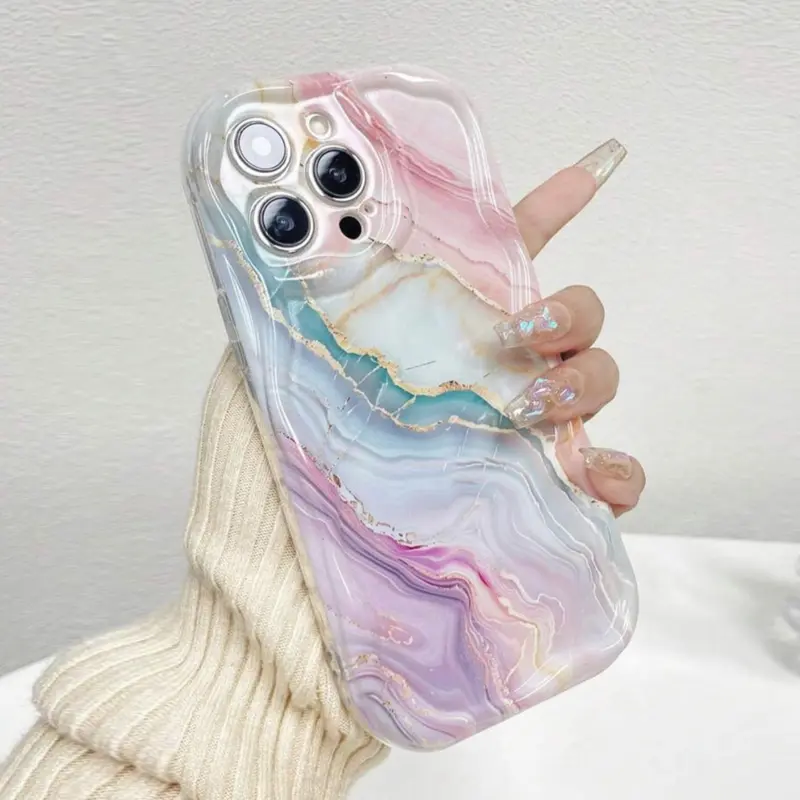 Marble Pattern Phone Case, Decorative Phone Protector Cover, Fashion Phone Accessories Compatible with iPhone 15 14 13 12 11 X 1