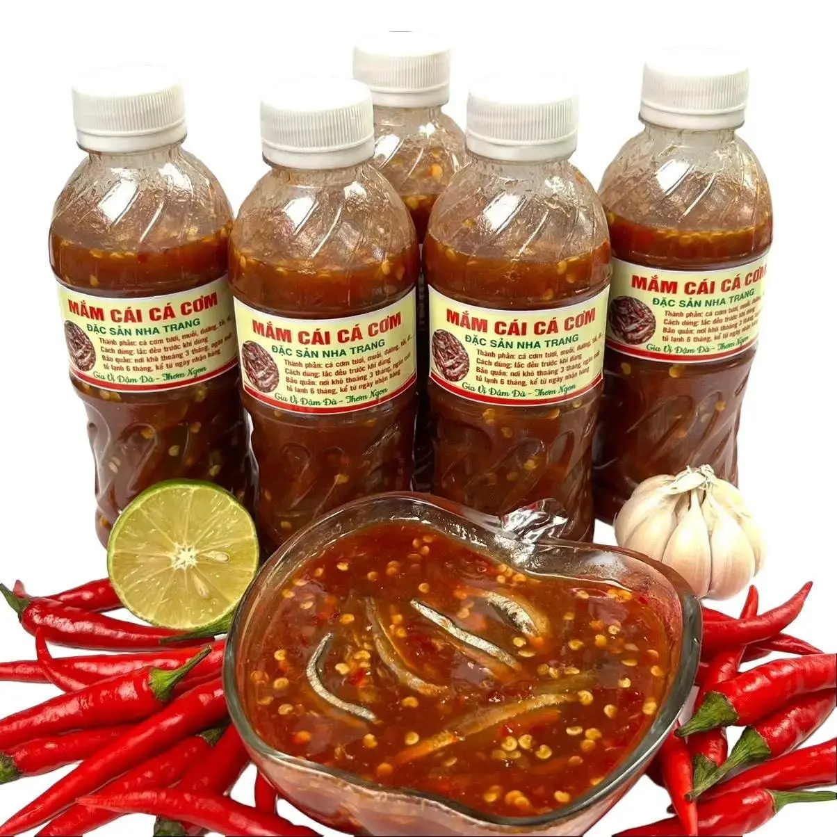Combo 05 Chai Mắm Cái Cá Cơm (Đặc sản Nha Trang - Khánh Hòa). Gia Vị Đậm Đà, Không Chua, Ít cay, Food.