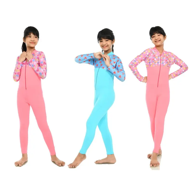 Pakaian renang anak perempuan baju renang anak perempuan diving Selam lengan panjang anak SD tanggung umur 8-14th 0