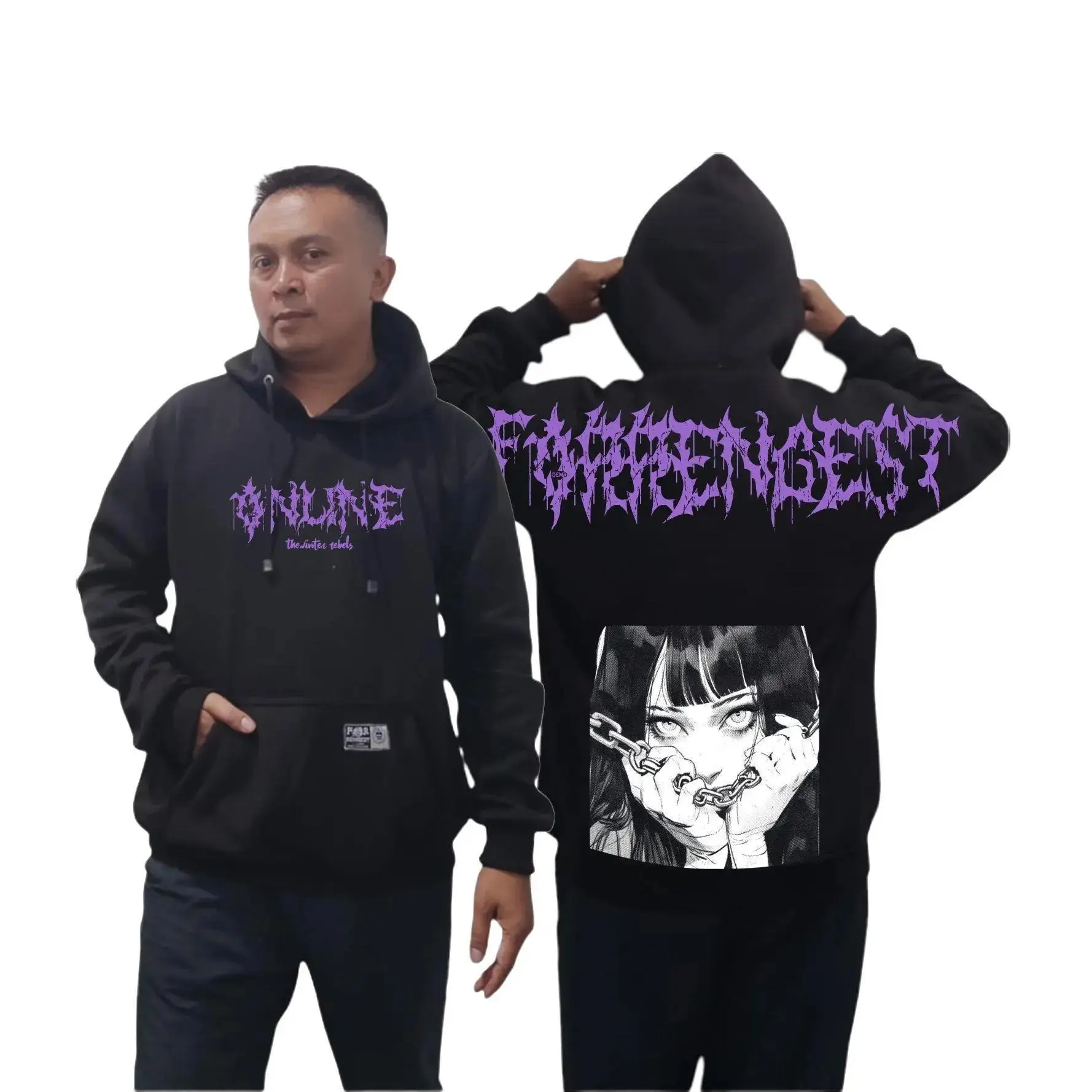 ONLINE Hoodie Jumper OVERSIZE FORRENGEST / Hoodie cowok cewek tebal ori  / hoodie kece Aesthetic keren / Hoodie distro bahan katun fleece premium higt quality motif sablon nyaman lembut size M L XL XXL Wanita Stiker Pria Tangan