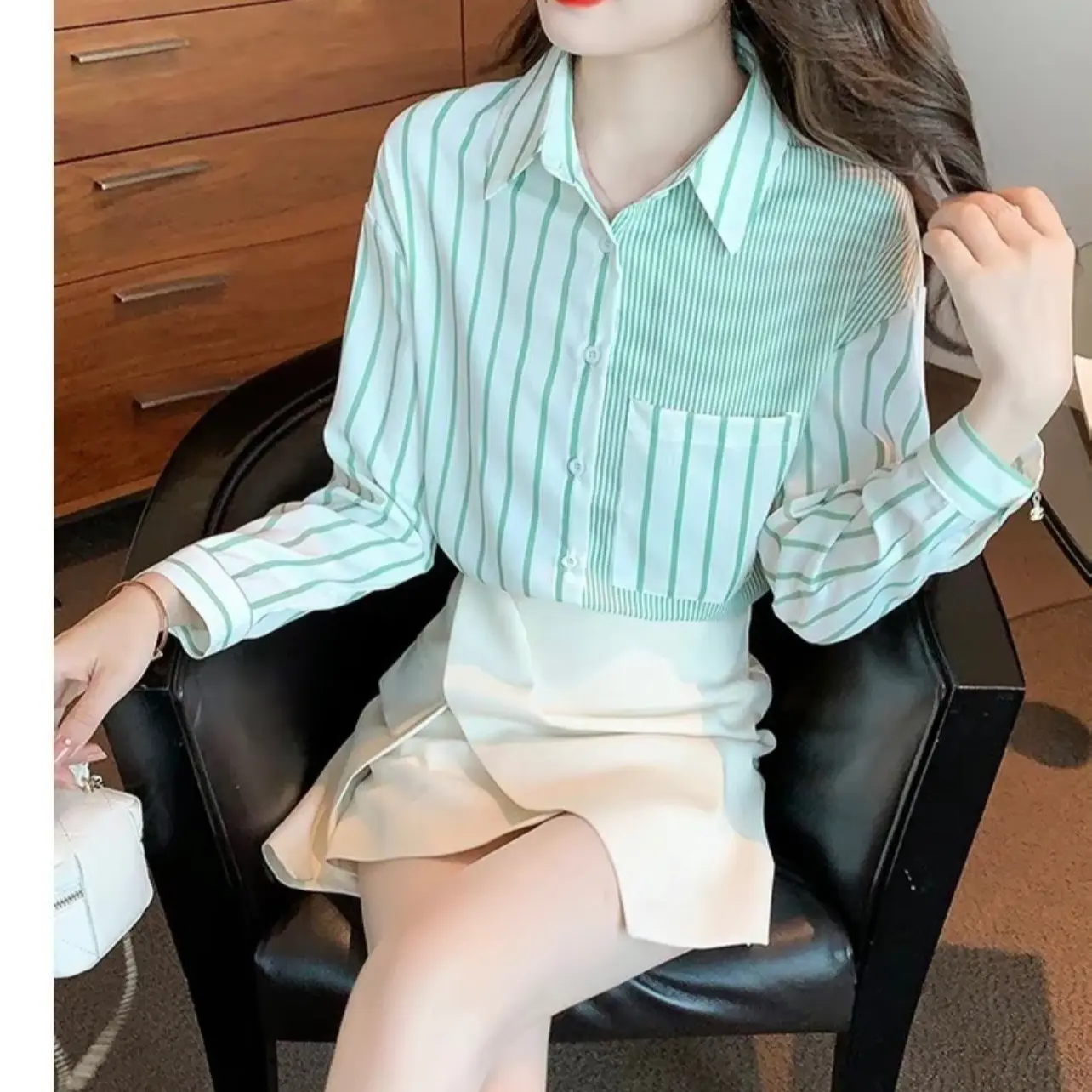 A002( ẢNH SHOP TỰ CHỤP) Áo Sơ Mi Dài Tay Cổ Đức Chất Vải Mềm Mịn Thoáng Mát, Thấm Hút Mồ Hôi Tốt