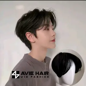 Wig Rambut Palsu Pria Korea model belah tengah