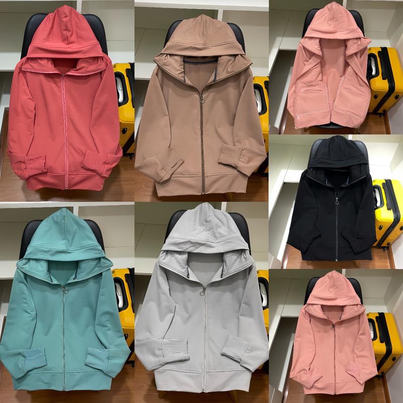  Áo khoác chống nắng khẩu trang có tay xỏ ngón big size 47-70kg vải thun cotton da cá chuẩn loại 1 Jacket Women Top Nữ Sport 