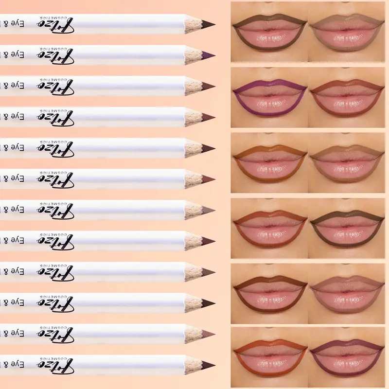 Long Lasting Lip Liner Set, Matte Easy Coloring Lip Liner Pencil, Natural Lip Makeup Tool for Women & Girls, Cosmetic 2