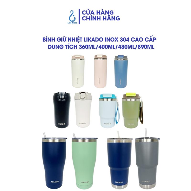 Bình giữ nhiệt Likado inox 304 cao cấp giữ nhiệt lâu dung tích 360ml/400ml/480ml/890ml