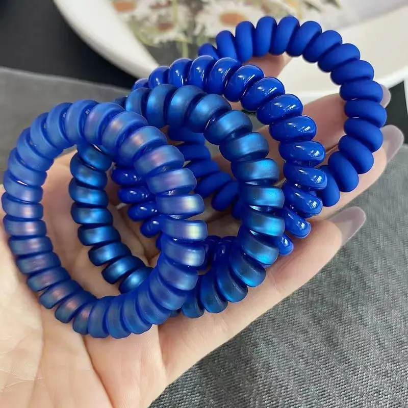 Dây cột tóc, buộc tóc lò xo nhám màu trà sữa xinh Xắn 6