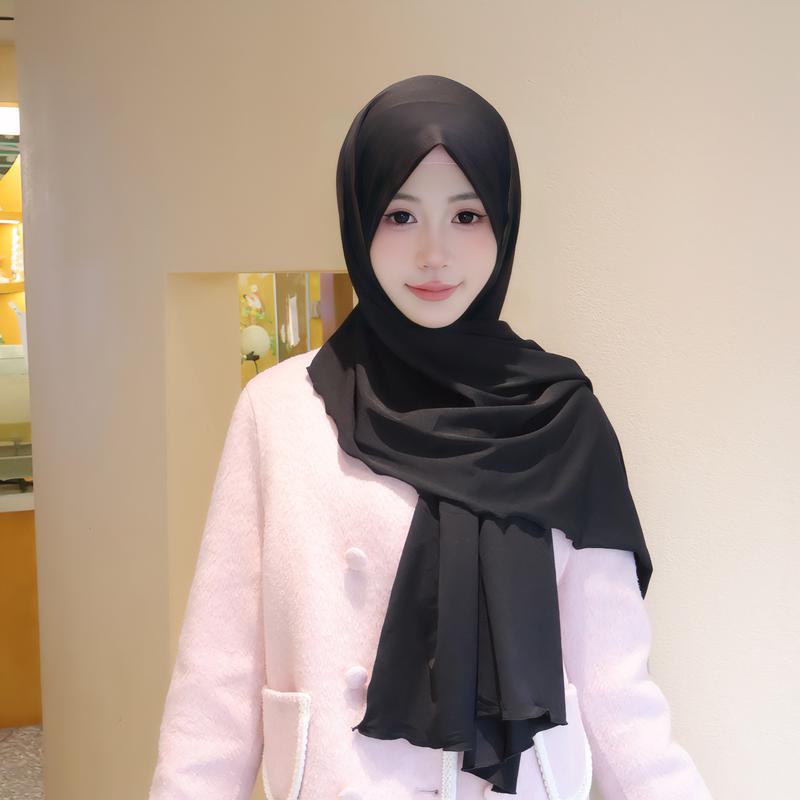 Product Introduction of Solid Color Milk Silk with Wooden Ear Scarf Monochrome Cotton Scarf Headcloth Shawl Scarf Elastic Knitted Scarf for Women selendang  bahu sulam  shawl sahara  shawl selendang 23