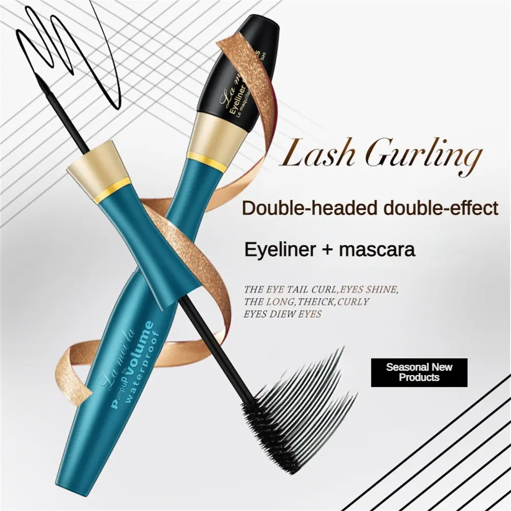 【COD】Lameila Black Mascara Eyeliner 2-in-1 Waterproof, long-lasting and non-smudging Bestseller