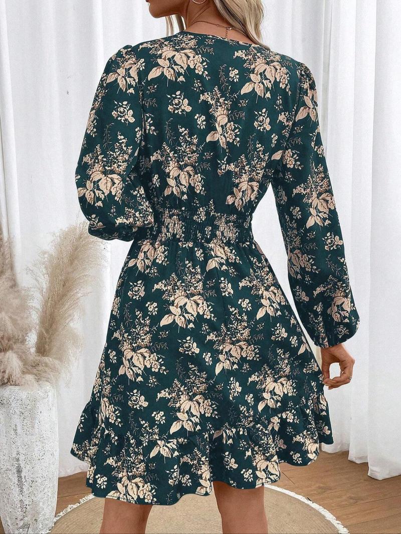 Product Introduction of Women's V Neck Dress, Casual A Line Dress for Spring & Fall, Women's Clothing for Daily Wear 2