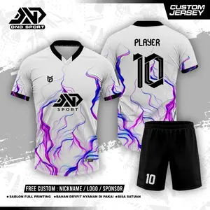 Jersey Futsal Sepak Bola Lavender Fire Gratis Nama Nomor Punggung Logo Sponsor