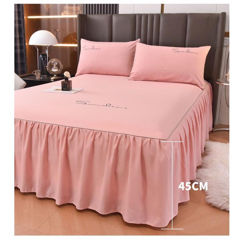 Product Introduction of three piece set cover red skirt style bed sheet new high-end all season universal 9