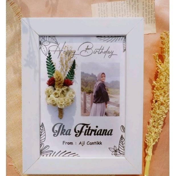 Frame Foto Edelweis Cantik Kado Wedding / Kado Wisuda / Kado Ulang Tahun / Frame 5R 1