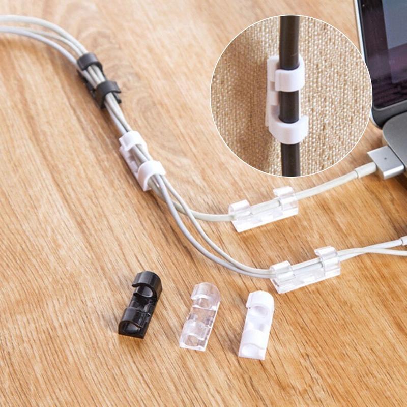 Vỉ 20 Nẹp Cố Định Dây Điện, Dây Sạc Điện Thoại Bằng Nhựa Trong Suốt 5