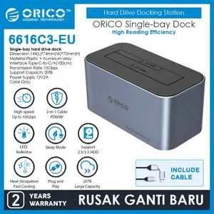 ORICO 2.5"/3.5" HDD/SSD 10Gbps USB-C 3.2 Gen 2 Docking - 6616C3