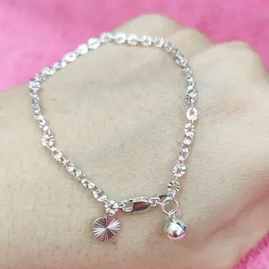 Gelang Tangan Rantai Nuri Titanium silver Gelang Wanita Dewasa anti luntur anti karat