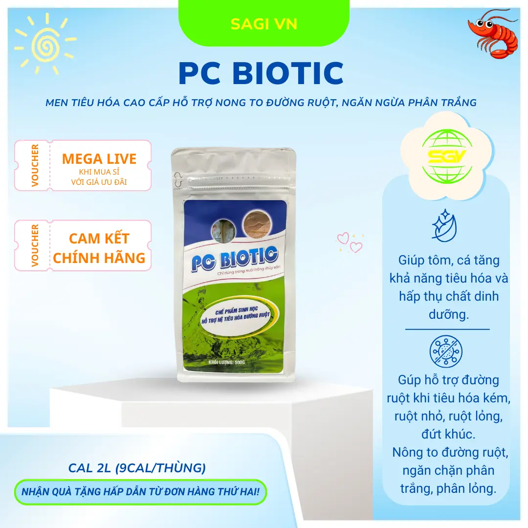 SAGI - PC BIOTIC (Men tiêu hóa cao cấp) - Gói 500g