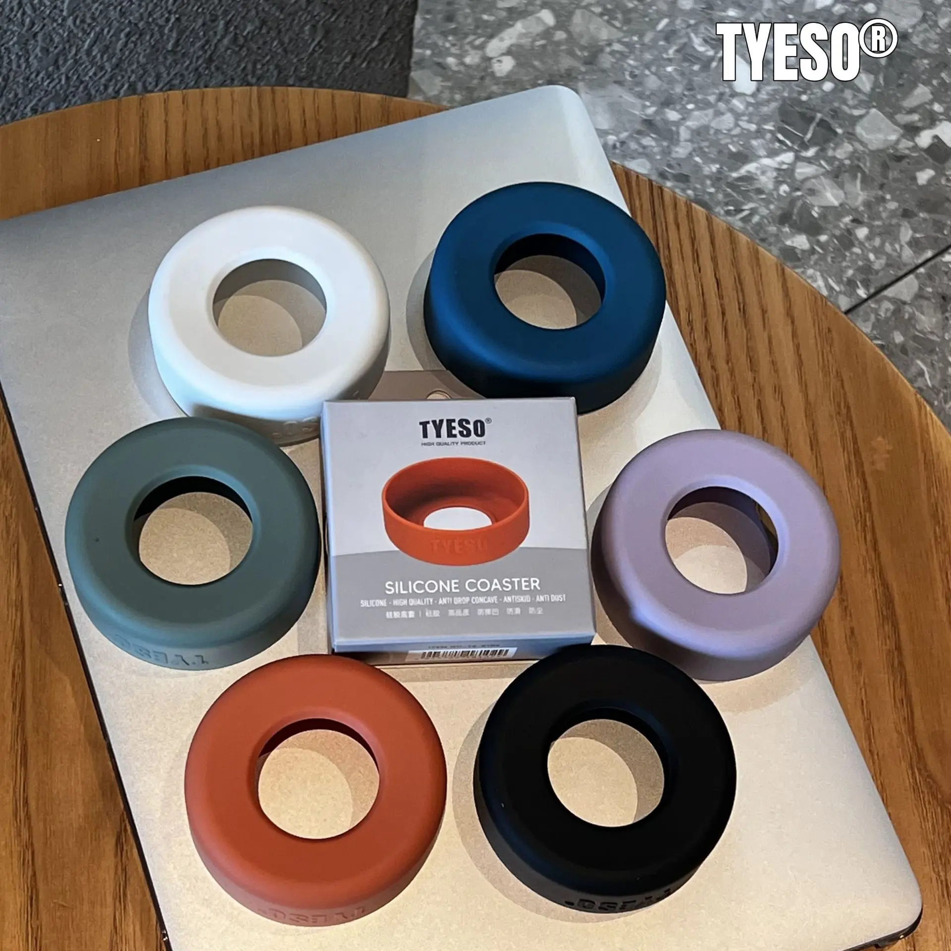 Tyeso Tumbler Anti-Slip Silicone Coaster Multiple Size Suitable for Multiple Tyeso mug Tyeso Thermos Tyesotumbler use Drinkware Cup Bottles