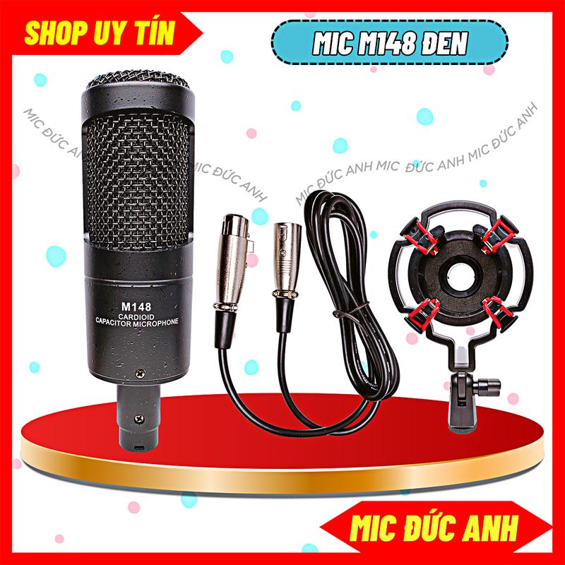 Mic Thu Âm M148 Màu Đen Sử Dụng Nguồn 48V Hát Nhẹ Lọc Tiếng Tốt