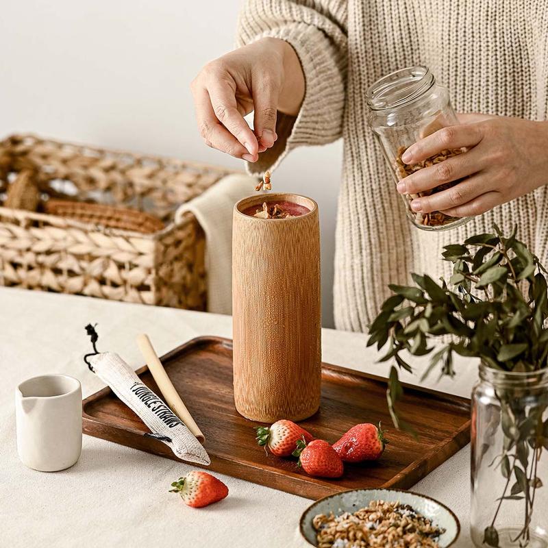 Natural Bamboo Drinking Cups Drinkware Handmade 2
