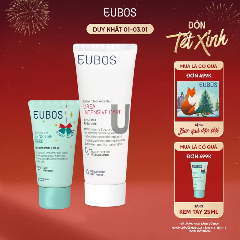  Combo Kem Dưỡng Da Tay EUBOS 25ml Và Kem Dưỡng Da Chân UREA 10% Foot Cream 100ml Giúp Mềm Mịn Dưỡng Ẩm Chuyên Sâu An Toàn Cho Da Nhạy Cảm 