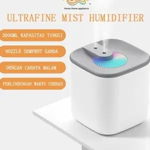 Air Humidifier 3000ML Kapasitas besar Aroma, Diffuser Double Spray, Harga Promo 0